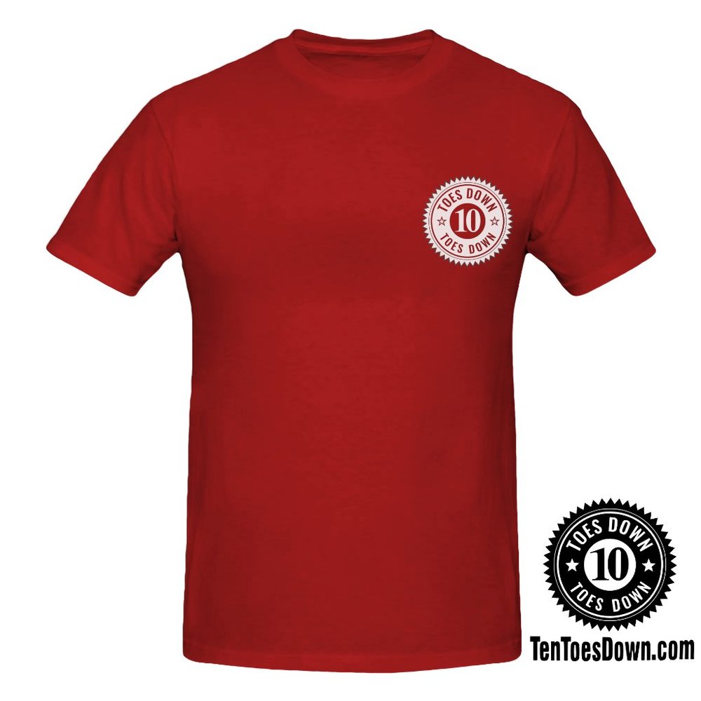 Men's Ten Toes Down Casual Logo T- Shirt (Red/White)